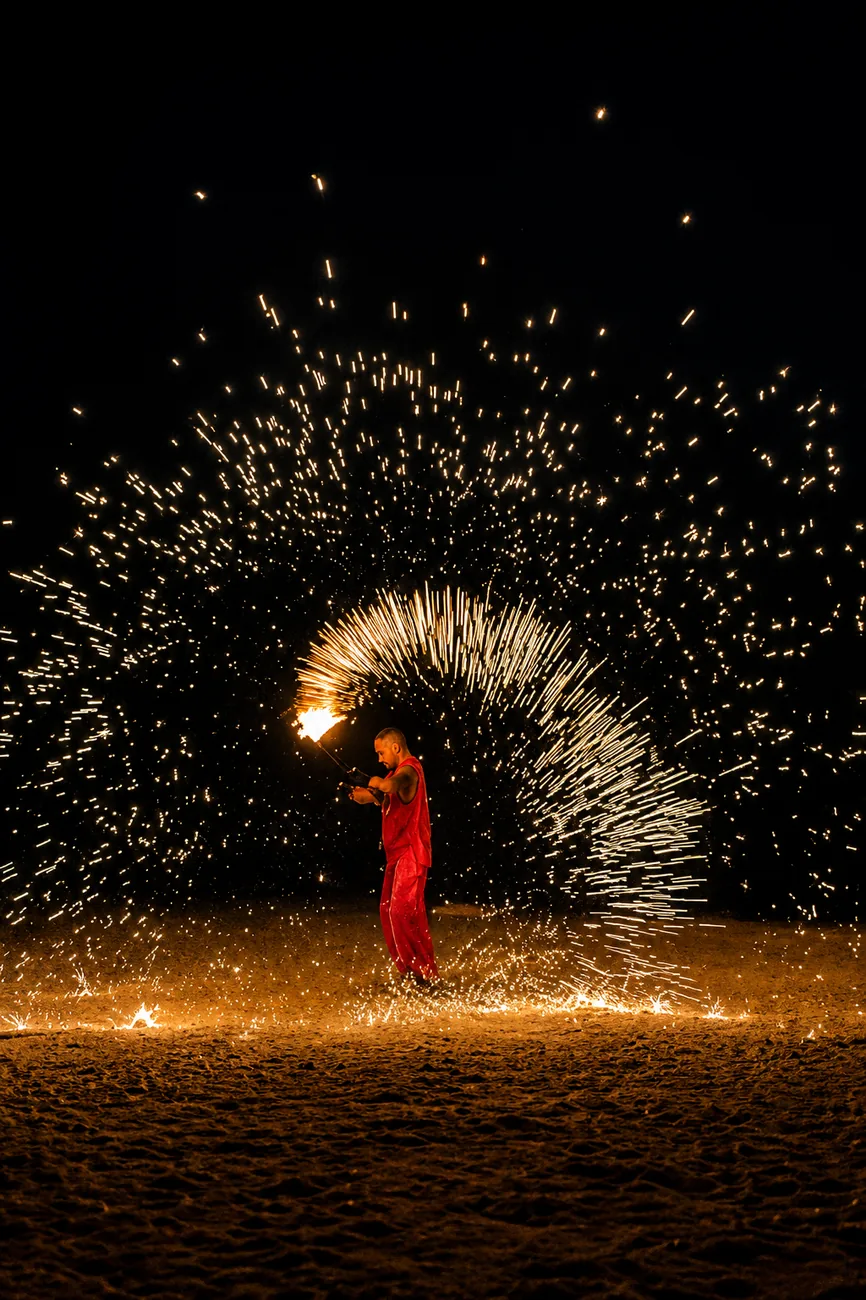 Live show at an Agafay desert camp