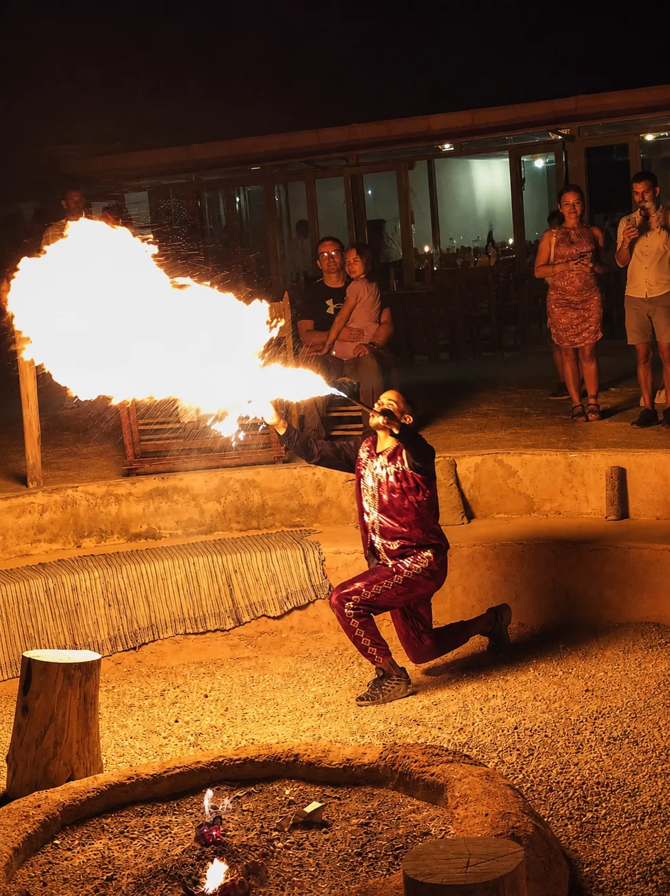 Live show at an Agafay desert camp