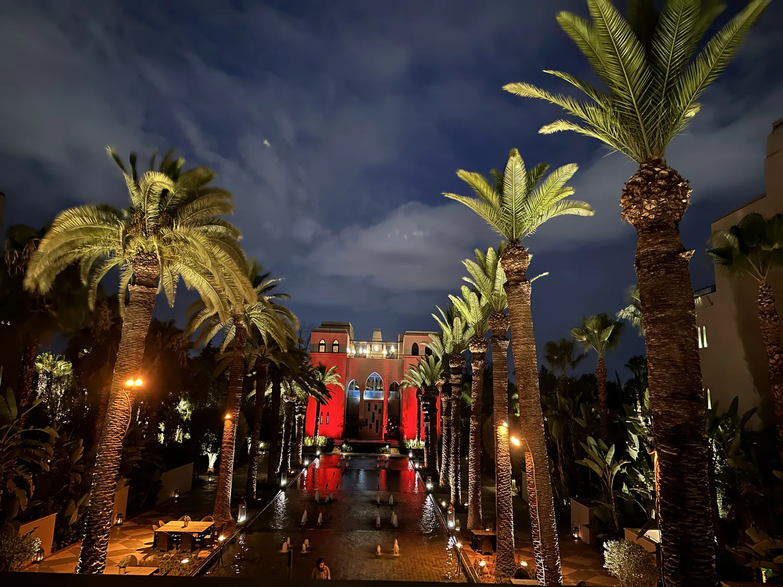 Four Seasons Marrakech at night