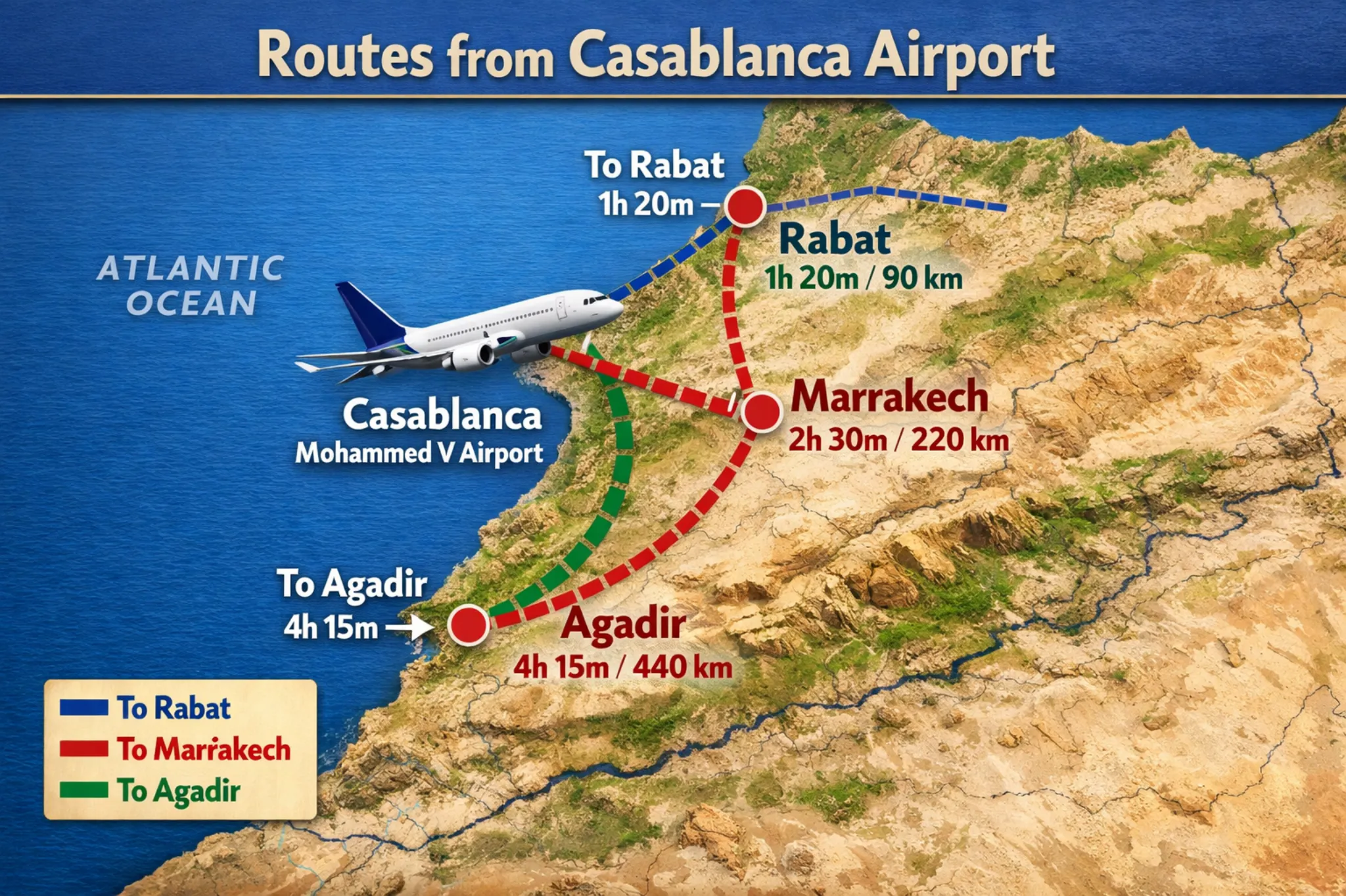 routes from casablanca airport carsrental.ma